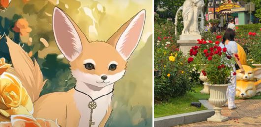 (좌) 도나 D. 로지 / 사진=삼성물산 (우)에버랜드 로로티 축제장 내 도나 D. 로지 조형물   / 사진=김혜성 여행+ 기자