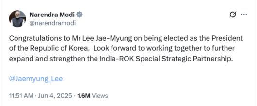 [나렌드라 모디 인도 총리 X캡처]