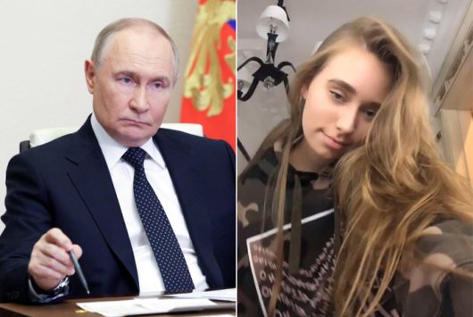 블라디미르 푸틴 러시아 대통령(왼쪽)과 혼외자로 지목된 엘리자베타 크리보노기흐. [사진 = 연합뉴스]