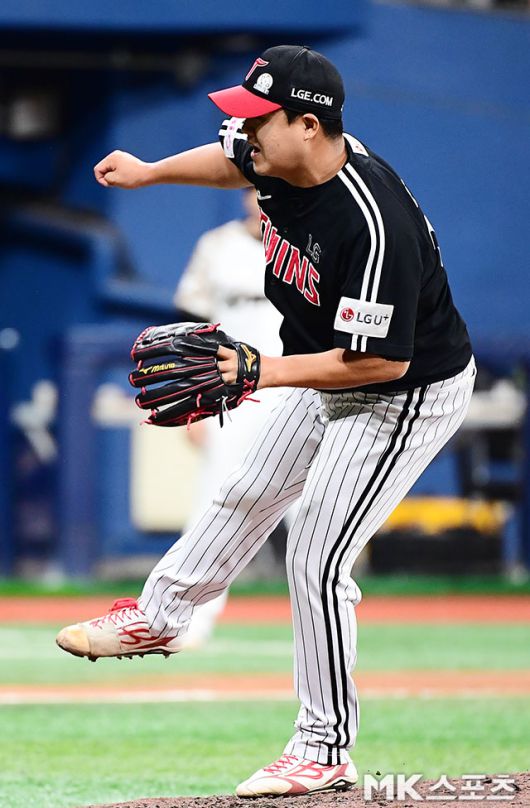 7일 고척 키움전에서 공을 뿌리고 있는 장현식. 사진(고척 서울)=김영구 기자