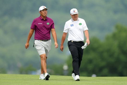 월요일부터 현장을 찾아 제125회 US오픈을 준비한 안병훈(왼쪽)과 임성재. AP 연합뉴스