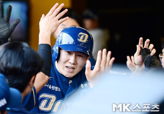 박민우는 17일 잠실 LG전에서 적시타를 쳤다. 사진=김영구 기자