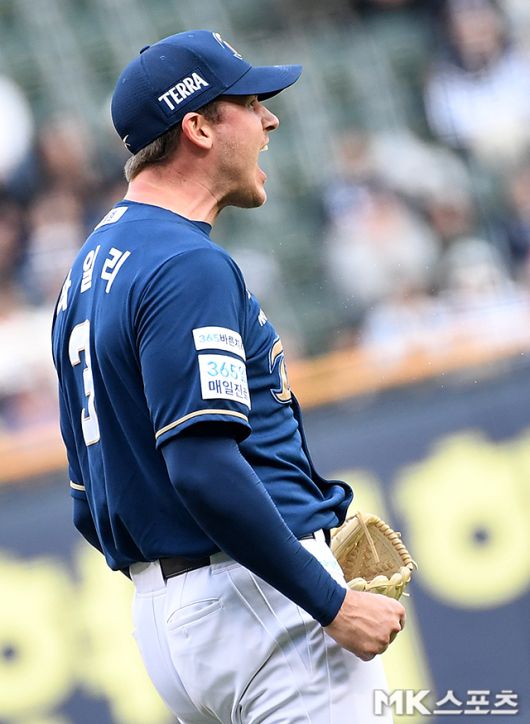 17일 잠실 LG전에서 승리를 챙긴 라일리. 사진=천정환 기자