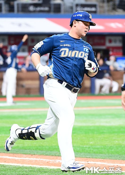 17일 잠실 LG전에서 희생플라이로 타점을 올린 김형준. 사진=김영구 기자