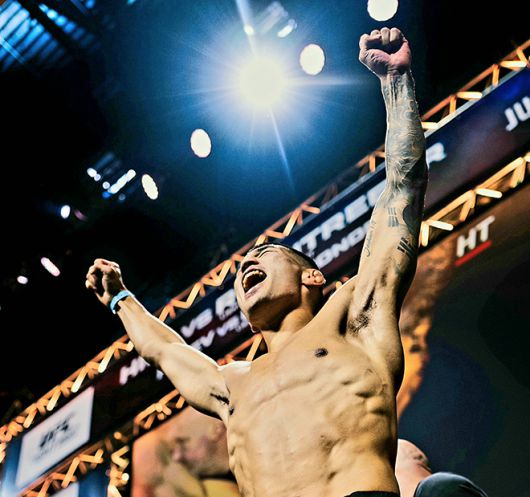 제41회 국제삼보연맹 세계선수권대회 컴뱃 부문 금메달리스트 고석현이 2025년 6월 아제르바이잔 바쿠 크리스털 홀 UFC on ABC 8 공개 계체 행사에 참석하고 있다. 사진=TKO