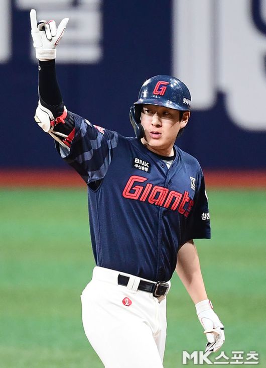 롯데 나승엽은 25일 창원 NC전에서 적시타로 타점을 올렸다. 사진=김영구 기자