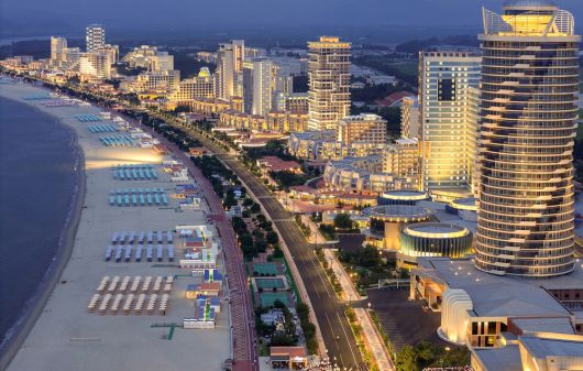 베일 벗은 '북한의 해운대' 지난 24일 준공식을 마치고 다음달 1일 본격 개장을 앞둔 북한 원산 갈마 해안관광지구 전경.  조선중앙통신연합뉴스