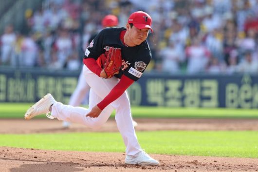 29일 잠실 LG전에서 승리를 챙긴 윤영철. 사진=KIA 제공