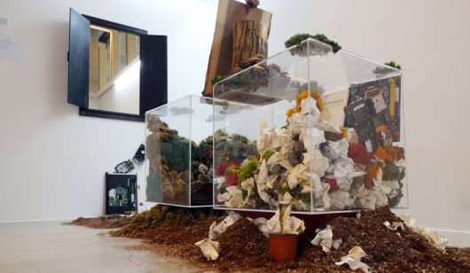 오원 작가의 설치미술 작품 ‘Mirror Mirror On The wall : AI Between Attention And Intention’. [이승환 기자]