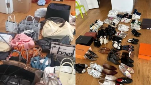 이씨의 주거지에서 발견된 명품 가방과 신발들. [사진 출처 = 서울중앙지검]