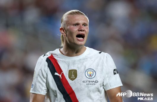 맨시티 스트라이커 엘린 홀란드. 맨시티는 클럽 월드컵 16강전에서 알 힐랄에 3-4로 패했다. 사진=AFPBBNews=News1