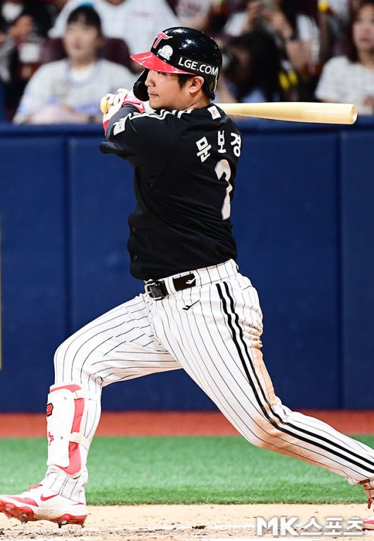 5일 대구 삼성전에서 적시타를 친 문보경. 사진=김영구 기자