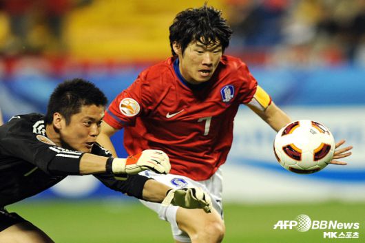 박지성의 국가대표팀 마지막 경기였던 2011 AFC 카타르 아시안컵 준결승 일본전. 사진=AFPBBNews=News1