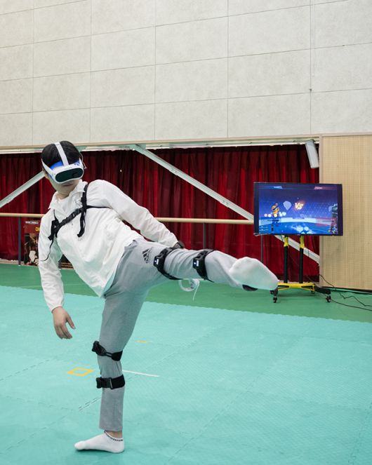 태권도원 평원관 버추얼 태권도 경기 기술 활용 및 경기 운영 실습. 사진=태권도진흥재단