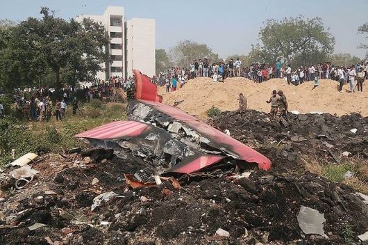 에어인디아 추락 사고 현장. [사진  = 연합뉴스]