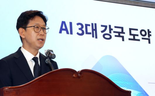 배경훈 과학기술정보통신부 장관이 17일 정부세종청사 과기정통부 대강당에서 열린 취임식에서 취임사를 하고 있다. 연합뉴스