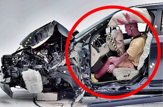 볼보 XC60  충돌테스트 장면 [사진출처=IIHS 화면 캡처]