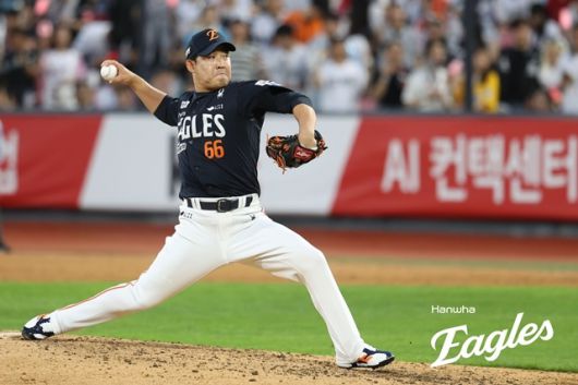 한화 주현상은 19일 수원 KT전에서 구원승을 챙겼다. 사진=한화 제공