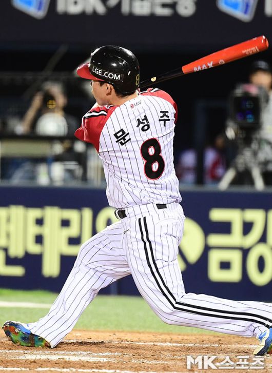 20일 잠실 롯데전에서 쾌조의 타격감을 과시한 문성주. 사진(잠실 서울)=김영구 기자