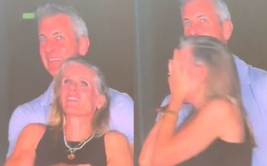 콜드플레이 콘서트 전광판 영상. 사진|SNS 영상 캡처