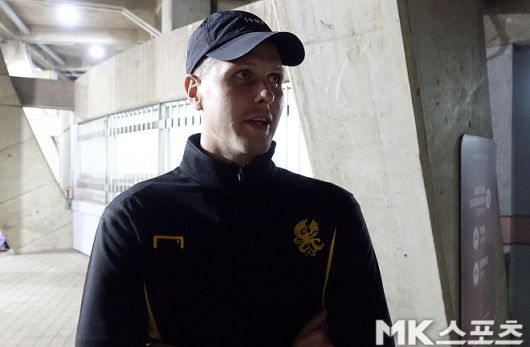 광주 FC 스트라이커 프리드욘슨. 사진=이근승 기자