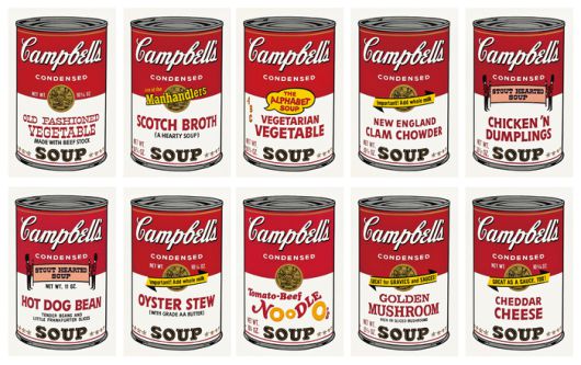 앤디 워홀의 1969년작 ‘캠벨 수프(Campbell’s Soup)Ⅱ (F.& S.Ⅱ.54-63)’. 추정가 5억~10억원. 서울옥션
