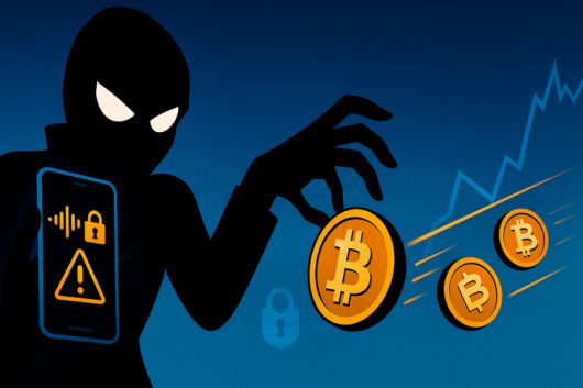 보이스피싱범이 비트코인을 노리는 이미지