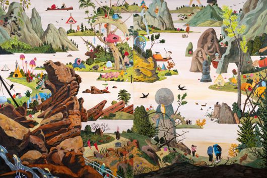 임현정의 두폭화 ‘Red Rocks and Buddhas’(2025). 아뜰리에 아키