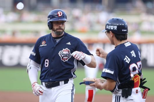 케이브는 4일 창원 NC전에서 적시타를 쳤다. 사진=두산 제공