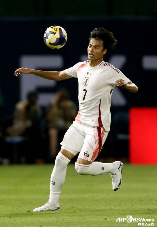 쿠보와 함께 일본을 이끄는 미토마, 그러나 이날만큼은 보이지 않았다. 사진(오클랜드 미국)=AFPBBNews=News1