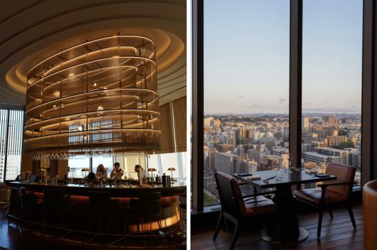 칵테일 바인 코드 바(왼)와 호텔의 대표 레스토랑 아이언 베이(오)/사진=김지은 여행+ 기자