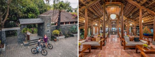 필그리미지 빌리지 입구 모습과 로비  / 사진=필그리미지 빌리지