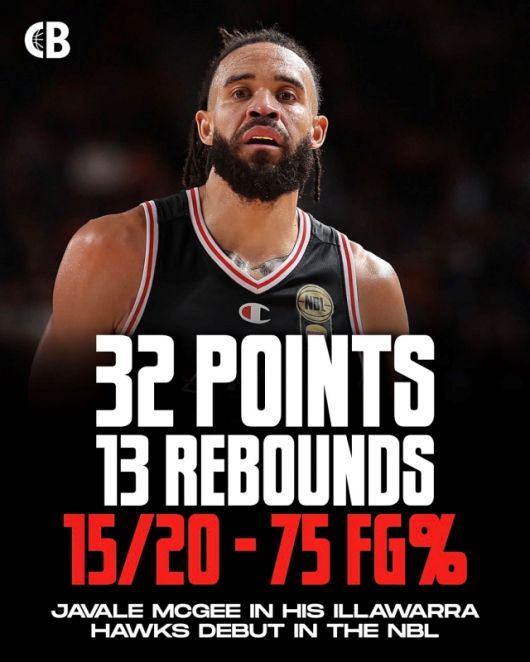 역대급 피지컬, 그리고 ‘역대급’ BQ를 가진 사나이. 저베일 맥기가 호주에서 ‘미친 활약’ 중이다. 사진=코트사이드 버즈 SNS