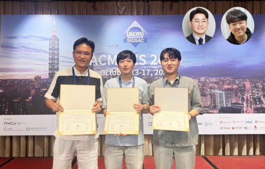 (왼쪽부터) 김용대 교수,손민철, 김광민 박사과정 (상단) 박출준 경희대 교수, 오범석 박사과정. [사진=KAIST]