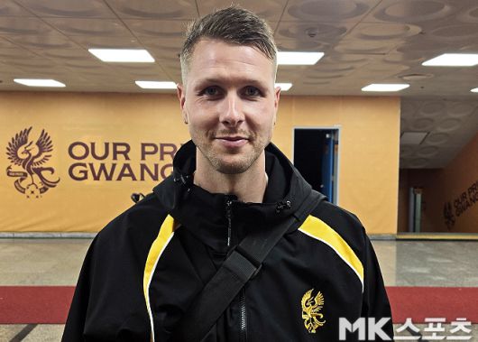 광주 FC 스트라이커 프리드욘슨. 사진=이근승 기자