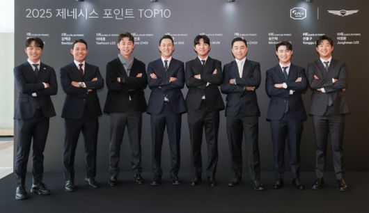 2025 KPGA 투어 제네시스 포인트 TOP10 단체사진.