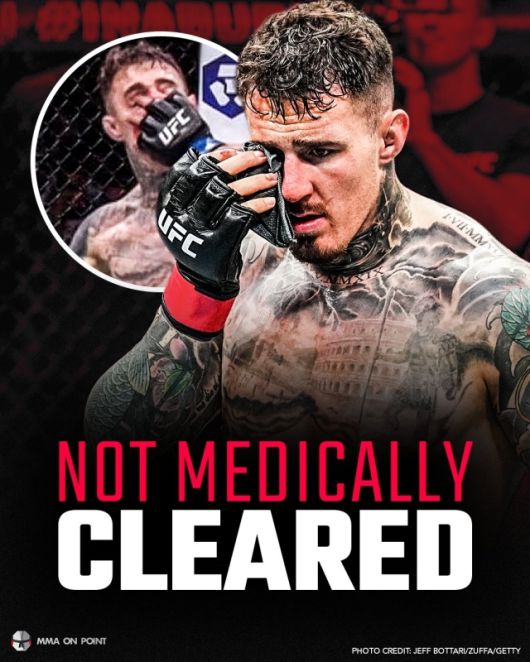 아스피날은 아직 아이 포크로 인한 눈 부상에서 자유롭지 못한 상황이다. 사진=MMA 온 포인트 SNS