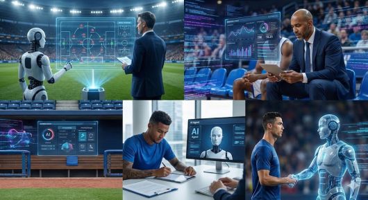 전 세계 스포츠계가 인공지능(AI) 기술을 적극적으로 이용하고 있다. 사진은 AI 프로그램 나노바나나로 만든 이미지.  나노바나나