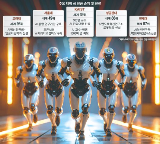 주요 대학 AI 전공 순위 및 전략