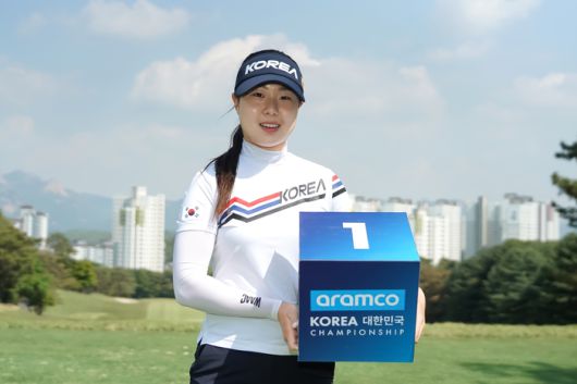 아람코 코리아 챔피언십에 출전하는 국가대표 최정원이 1번홀 티잉 그라운드에서 포즈를 취하고 있다. 박태성 골프전문사진기자