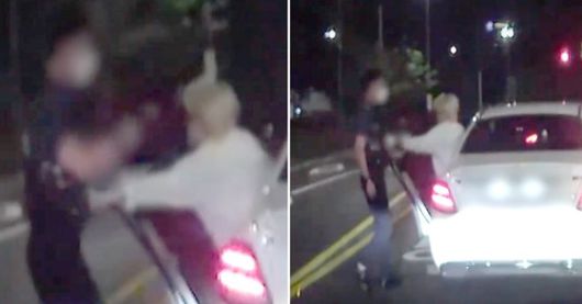 장용준이 음주 측정을 요구한 경찰관을 밀치는 등의 폭행 순간을 담은 블랙박스 영상. [SBS 캡처]