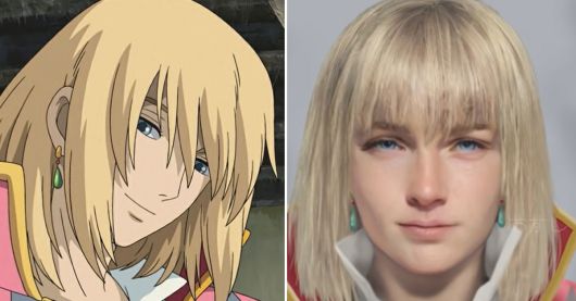 ‘하울의 움직이는 성’의 남자주인공 ‘하울’(왼쪽)이 사람의 형상으로 구현된 모습. [유튜브 캡처]