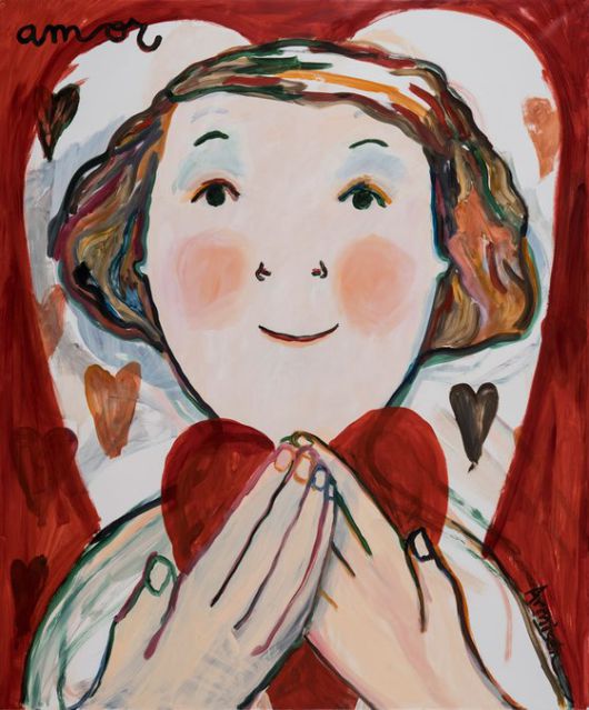 2021년작 『사랑』. 삶을 살아가면서 소중한 사랑을 놓치지 말고 끌어안았으면 하는 작가의 메시지가 담겼다. Love © 2021, Eva Armisen