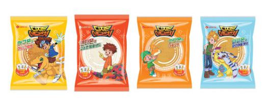 세븐일레븐이 출시한 디지몬 캐릭터 빵 4종. [사진 롯데제과]