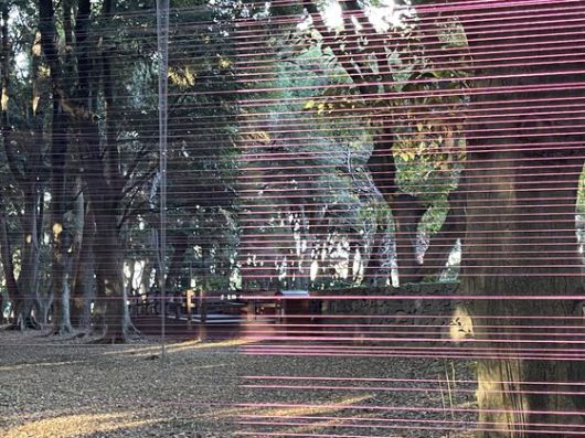 제주 시조의 신화를 간직한 공간 삼성혈 숲에 설치된 신예선 작가의 작품 '움직이는 정원'. 이은주 기자