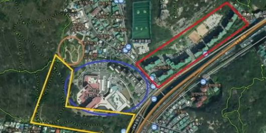 상생주택 사업대상 후보지로 꼽힌 서울스위스그랜드호텔과 인근 지도. [사진 서호성 서대문구의회 의원실]