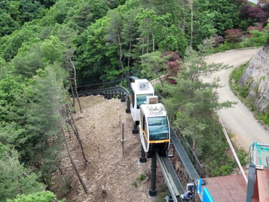 충북 보은군 갈목리 속리산 일원에 조성한 모노레일. [사진 보은군]