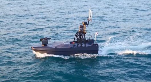 무인수상정 해검. 방사청과 방산업체인 LIG넥스원이 공동 개발했다. 방사청