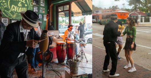 리틀 하바나의 유명 식당인 '볼앤체인'. 공연이 벌어지는 시간에는 길가에서도 살사 춤판이 벌어진다.