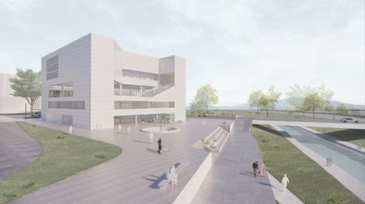 시흥시 문화원 설계 공모전 당선작 조감도. 당선자는 시와 1년 넘게 공사비 갈등을 빚다 계약해지 당했고, 시는 설계 공모전을 다시 추진하고 있다.